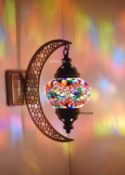 Mozaik Aplik Lamba Hilal Dekoratif Duvar Otantik Aplik Yarım Ay